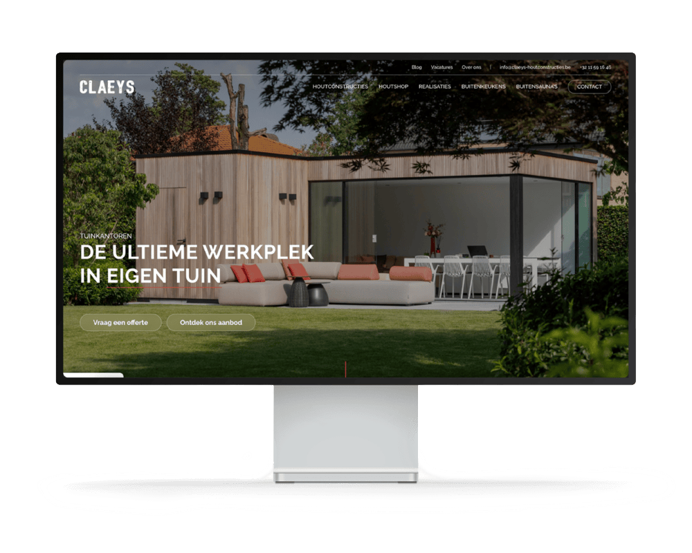 Website mockup on screen